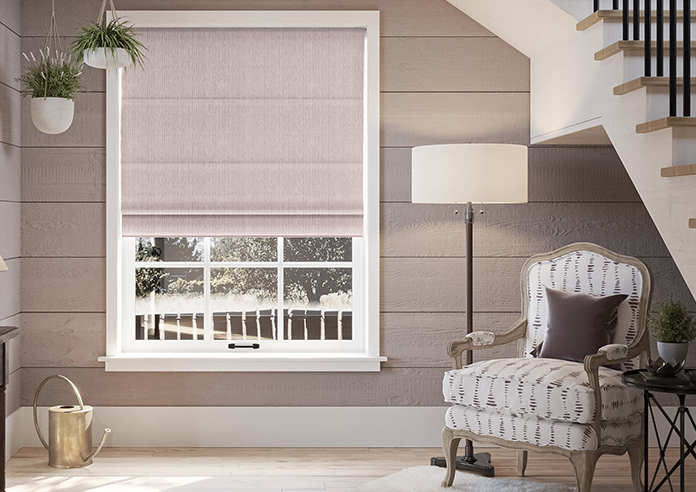 Quay Stripes, Parisian Purple - Motorised Roman Blind - Image 3